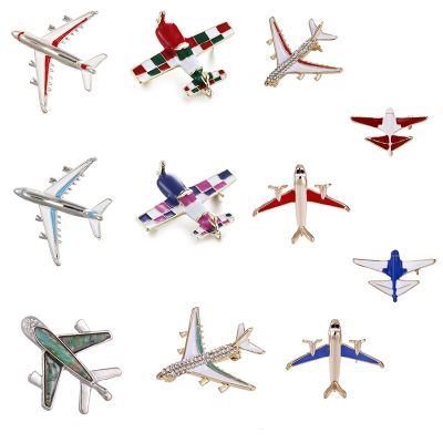 Korean Small Airplane Brooch Aircraft Scarf Pin Badge for Women Men Suit Sweater Shawl Buckle Collar Brooches Accessories