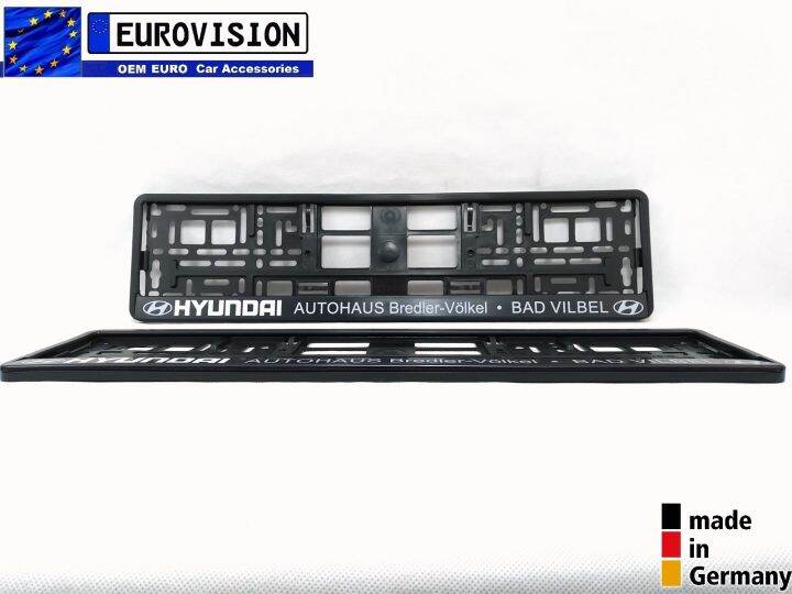 HYUNDAI Euro Plate Holder Lower Print Front & Rear Euro License Car