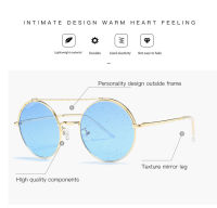 2021 classic retro round brand sunglasses women men white sunglasses goggles