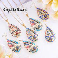 SophiaXuan Hawaiian Womens Neck Jewelry Sets Jewelry Woman Necklaces Charm Pendant Color Geometry Zinc Alloy Womens 2021 Fine