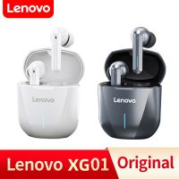 หูฟังไร้สาย Lenovo XG01ของแท้,หูฟังไมโครโฟนหูฟังโฟนบลูทูธเล่นเกมมีเวลาแฝงต่ำเฮดเซ็ตกันน้ำ IPX5เล่นเกม TWS