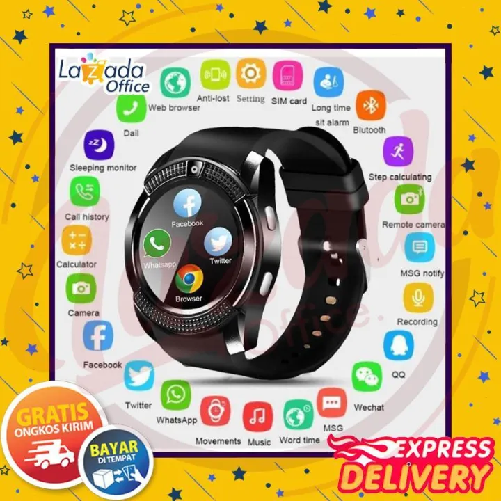 cara setting smart watch v8