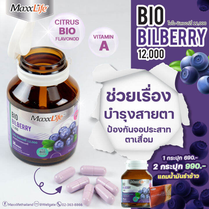 maxxlife-bio-bilberry-แม็กซ์ไลฟ์-ไบโอ-บิลเบอร์รี่-30-แคปซูล-สารสกัดบิลเบอร์รี่