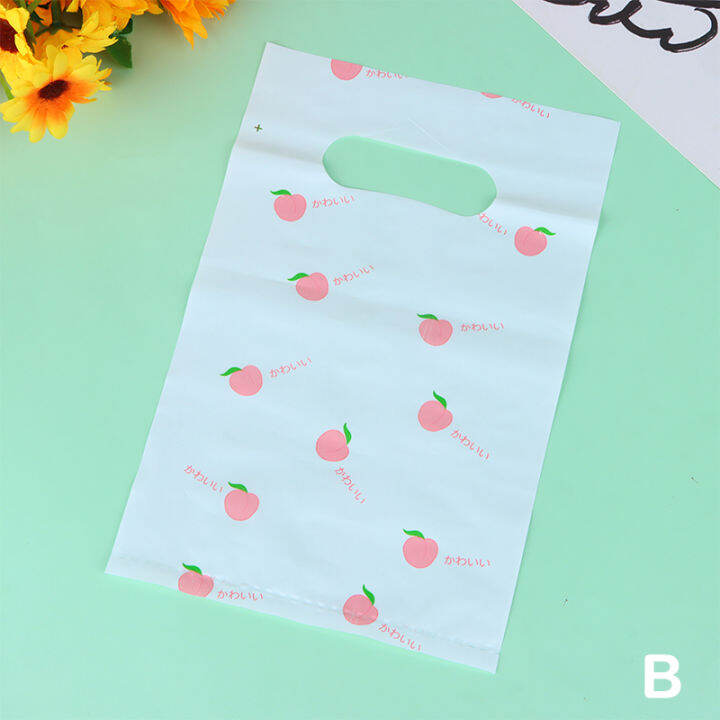 10pcs Cute Cartoon Plastic Strawberry Packaging Bags For Jewelry