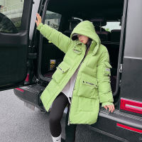 【cw】 down Cotton-Padded Jacket for Women 2022 Winter New Mid-Length Korean Style Loose Cotton Padded Jacket Hooded Cotton-Padded Coat Womens Thickened Coat ！