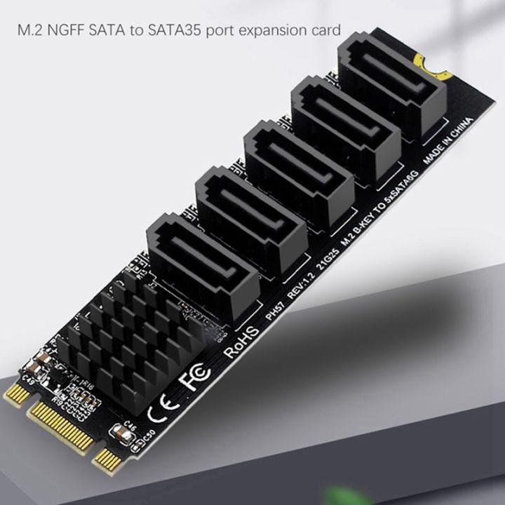 m-2-ngff-b-key-sata-to-sata-5-port-expansion-card-6gbps-expansion-card-jmb585-chipset-support-ssd-and-hdd