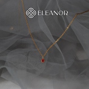 Dây chuyền nữ bạc 925 mạ vàng 14K Eleanor Accessories vòng cổ mặt đính đá