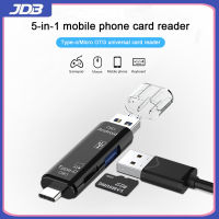 JDB Type C และ Micro USB 5 In 1 OTG เครื่องอ่านการ์ดแฟลชไดรฟ์,ความเร็วสูง USB2.0การ์ด OTG Tf/sd ใช้ได้กับ Android โทรศัพท์มือถือคอมพิวเตอร์