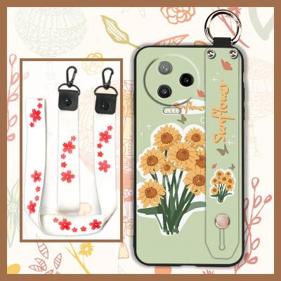 Silicone Wristband Phone Case For infinix X676B/Note12 Pro 4G/NFC Anti-dust Anti-knock sunflower painting flowers Soft