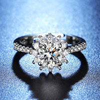 [COD] แหวนเพชร Moissan แหวนเพชร Sunflower แหวนสดผู้หญิงโรงงาน