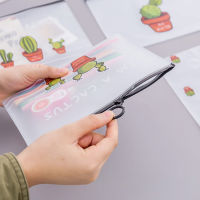 Cute Cartoon Cactus Zip Lock Plastic Bags Transparent Pencil Makeup Storage Bag Home Office Organizer