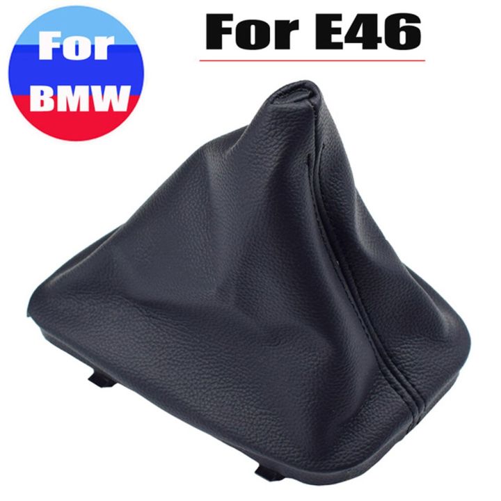 โครงรองเท้าบูตหนังดำเปลี่ยนด้วยตนเองท้ายรถสำหรับ-bmw-e30-e36-e39-e46-e81-e82-e87-e88-e90-e91-e92ที่หุ้มหัวเกียร์เกียร์รถ-nuopinyue