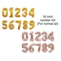 (SG Seller) 16 inch gold / rose number foil balloons 0-9 x normal air
