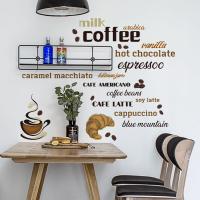 ✤✕ MS4035 English Coffee slogan wall sticker sitting room cafe office decoration wall stick adhesive wall stickers