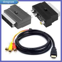 DENGXUN HDTV 1080P HDMI ถึง AV HDMI ไปยัง SCRT HDMI เป็น3RCA สายออดิโอ