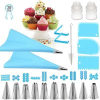 【hot】◐  20Pcs Nozzles Decorating Kits Spatula Reusable Silicone Pastry Icing Piping Tips Baking Accessories