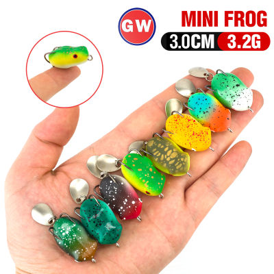 3ซม./3.2G Mini Soft Jump Frog Fishing Lure ตะขอคู่8สีเหยื่อประดิษฐ์ Floating Ray Frog