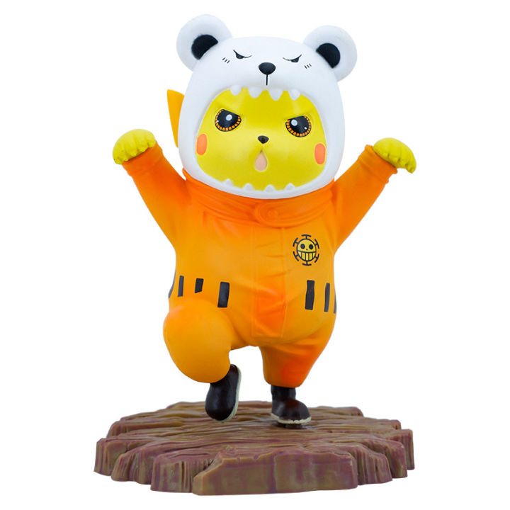 one-pieces-action-figures-ของเล่น-bepos-pikachu-bear-cross-dressing-hand-made-น่ารัก-gk-รุ่นตกแต่งวันเกิด-gift