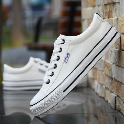 🏅 Pull back summer summer white canvas shoes mens Korean casual shoes low-top flat cloth shoes student sneakers youth men