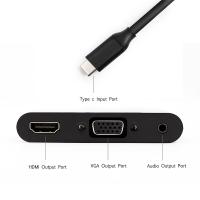 USB-C Hub Dock Cable USB Type C to HDMI VGA Hub Adapter HDMI &amp; VGA Cable 4K 3.5mm USB2.0 for Macbook/pc/laptop Adapters Adapters