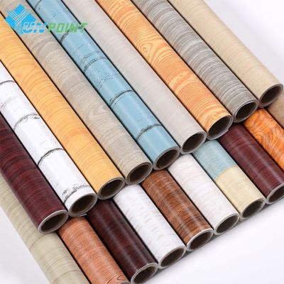 Old Furniture Refurbishment Film Wood Grain PVC Self-Adhesive Waterproof Wallpaper Wardrobe Cabinet Desktop Door Wall Stickers