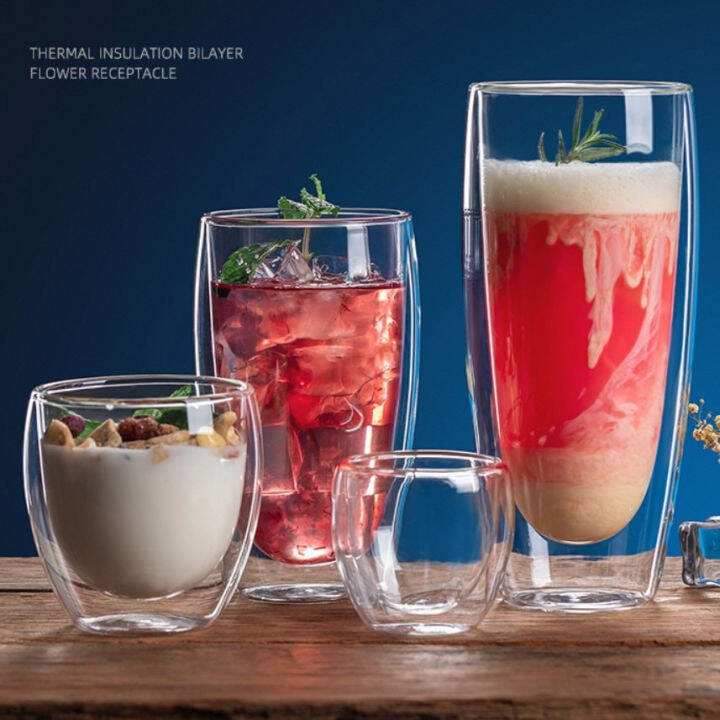 Double Wall Glass Cup Coffee Glass Cup Mug Double Layer Glass Tea Cup