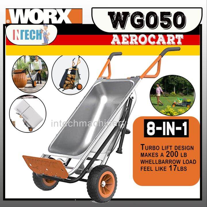 Worx Wg Aerocart In Wheelbarrow Yard Cart Dolly Lazada