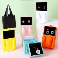 Colorful Cardboard Drawer Earring Ring Jewelry Package Box Necklace Bangle Holder New Year Party Wedding Ribbon Handle Gift Box