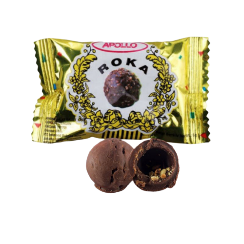 ช็อคโกเเลตบอล-apollo-roka-chocolate-ball-ช็อกบอลทองตัวตึงในตลาด-โกดังขนมนำเข้าราคาถูก