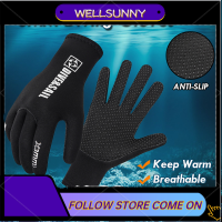 Wellsunny 3มม. นีโอพรีนสำหรับทุกเพศถุงมือว่ายน้ำป้องกันรอยขีดข่วนรักษาความอบอุ่นถุงมือดำน้ำสำหรับตกปลาดำน้ำสน็อกเกิ้ลฤดูหนาวอุปกรณ์ว่ายน้ำ