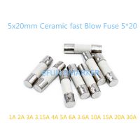 【Free-delivery】 Goodz mall 10PCS 5x2 0มม. เซรามิก Fast Blow Fuse 5*20 1A 2A 3A 3.15A 4A 5A 6A 6.3A 10A 15A 20A 30A 250V ฟิวส์เซรามิค