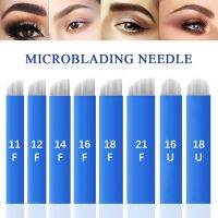 50pcs Microblading Needles Blade Eyebrow 21F 12 14 16 18F U18 Pin Sterile Semi-Permanent Makeup Tattoo Blade Accessories