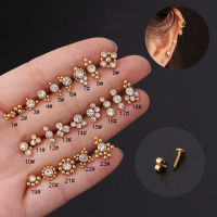 1PC Flat Studs Lip Stud ต่างหูสำหรับผู้หญิงเครื่องประดับอินเทรนด์ Ear Cuffs สแตนเลสเจาะต่างหูสำหรับวัยรุ่น