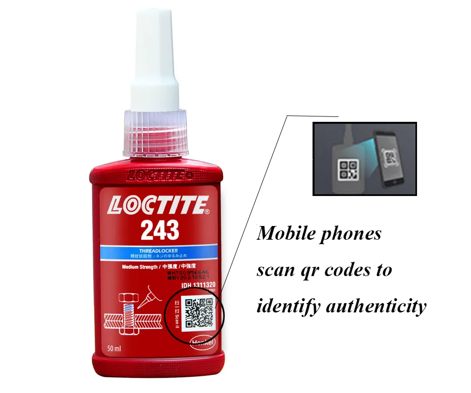 Threadlocker anaerobic adhesive loctite 243 with medium strength