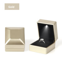 Gift Anniversary Wedding Engagement Boxes For Jewelry Red Proposal LED Light Ring