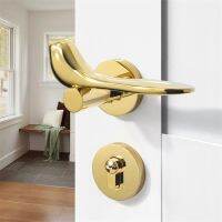 【YF】 Gold Bird Modern Minimalist Split Door Lock Set Bedroom Interior Handle Hardware Handles With Body