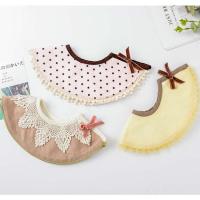 【CW】 Baby bib saliva towel rice circular pocket maternal infant supplies Bibs Cotton Tassel bow burp cloths