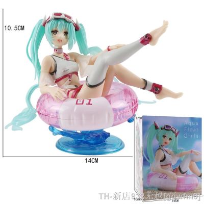 hot【DT】☍  New Anime Hatsune Miku Figures swim ring sweet girl Collecting Desktop