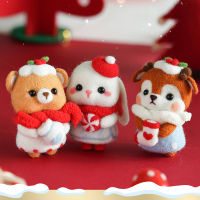 ยังไม่เสร็จ Handcrafted Pocket Animal Pet Doll Toy Wool Needle Felting Kit Fox Bear Felt Poked For Kids Children Handmade-pangyh