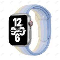 สายรัดข้อมือซิลิโคนแนวกีฬาสีรุ้งสำหรับสายคาด Apple Watch ขนาด42มม. 38มม. สีดำสายนาฬิกาสามัคคีสำหรับแอปเปิ้ลวอทช์40มม. 44มม. 45มม. 41มม. ซีรีย์7 6