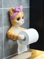 Cat and Dog Paper Towel Holder Toilet Punch-free Tissue Box Bathroom Wall-mounted Toilet Roll Paper Holder Racks Paper Storage