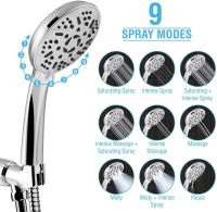 Zhangji High-Pressure 9 Spray Modes Adjustable Setting  Shower Head  Water Saving Universal Household Hotel Bathroom Accessories Showerheads