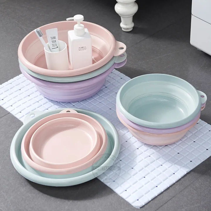 Folding Basin Bathroom Cleaning Buckets Tubs Foldable Silicone