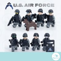 HOT!!!☄ pdh711 USAF SWAT Police Special Air Force With Guns Weapons Shield Armed WW2 Building Blocks Letgo Compatible Set Minifigure