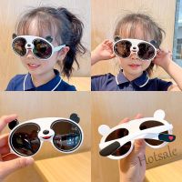 【hot sale】✥ D03 Summer New Baby Boys and Girls Panda Sunglasses Silicone Panda Outdoor Super Cute Sunglasses Cute Party Glasses