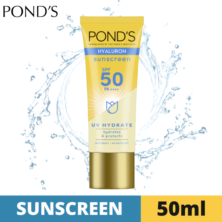 PONDS Hyaluron Sunscreen SPF50 UV Hydrate 50ml | Lazada PH