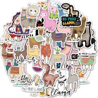 Llama Alpaca สติกเกอร์น่ารักๆลายการ์ตูนอูฐสัตว์แกะสติ๊กเกอร์สำหรับเด็กรางวัลสติกเกอร์ติดจักรยาน50ชิ้น