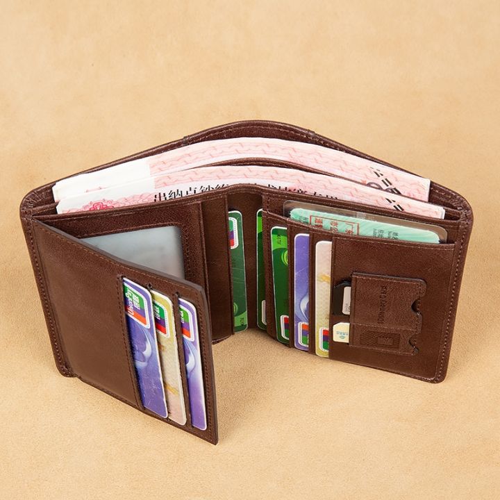 layor-wallet-กระเป๋าสตางค์สั้นแบบบางสีดำ-rfid-หนังแท้คลาสสิกคุณภาพสูงกระเป๋าใส่นามบัตรแบรนด์ผู้ชายกระเป๋าถือสำหรับบุรุษกระเป๋าเงินขนาดเล็ก