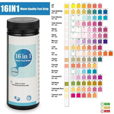 16in1 16in1 Drinking Water Test-Kit Strips Home Quality Test -For Tap Easy Use