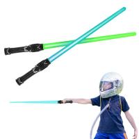 Retractable Toy Laser Sword 2PCS Double Sword Retractable Two in 1 Luminous Fluorescent Cosplay Boy Toy Children Kid Gift safety